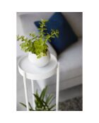 Soporte para plantas de 2 niveles con ruedas blancas - 25 x 26,5 x 70 cm