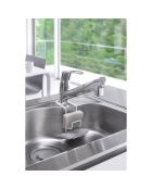 Porte-éponges double à suspendre blanc - 6x16x15.5 cm