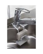 Porte-éponges double à suspendre blanc - 6x16x15.5 cm