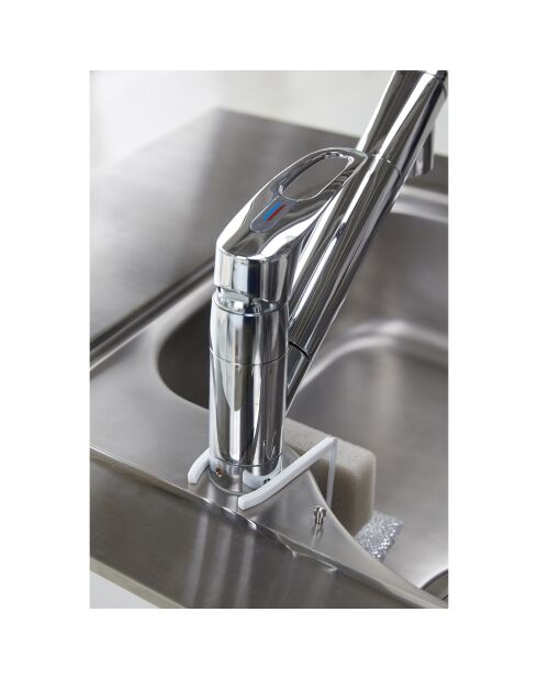 Porte-éponges double à suspendre blanc - 6x16x15.5 cm