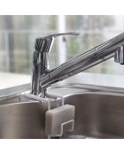 Porte-éponges double à suspendre blanc - 6x16x15.5 cm