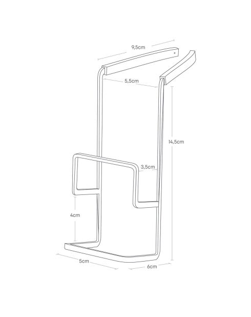 Porte-éponges double à suspendre blanc - 6x16x15.5 cm