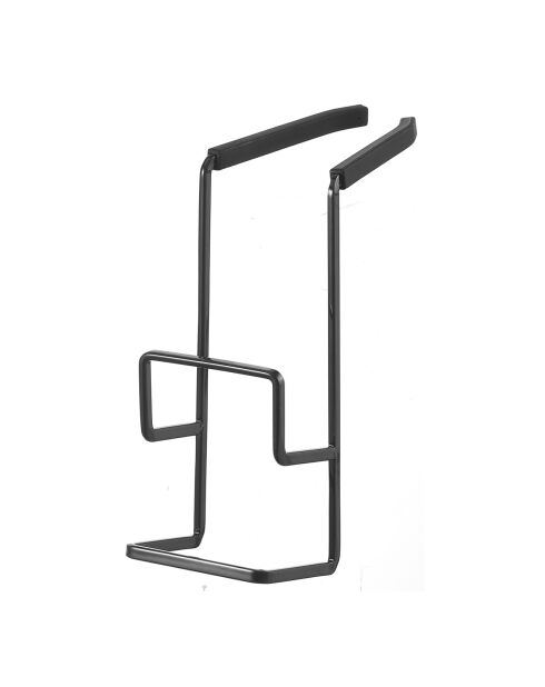 Porte-éponges double à suspendre noir - 6x16x15.5 cm