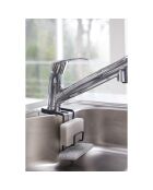 Porte-éponges double à suspendre noir - 6x16x15.5 cm