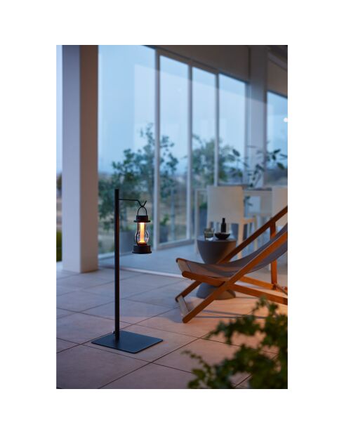 Support de lanterne réglable noir - 26x30x80-152 cm