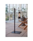 Support de lanterne réglable noir - 26x30x80-152 cm