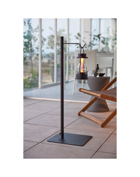 Support de lanterne réglable noir - 26x30x80-152 cm