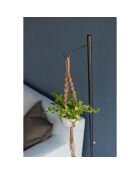 Support de lanterne réglable noir - 26x30x80-152 cm