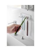 Weißer Zahnbürstenhalter - 12,5 x 3,5 x 4 cm