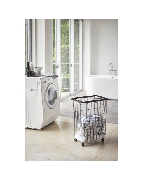 Panier à linge avec angles noir - 28x46.5x61 cm