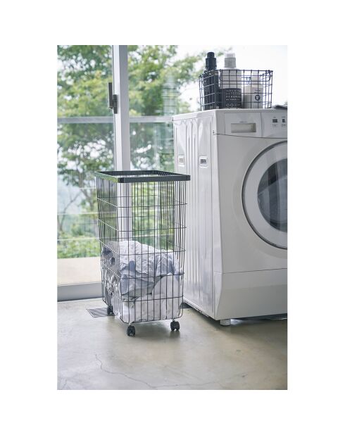 Panier à linge avec angles noir - 28x46.5x61 cm