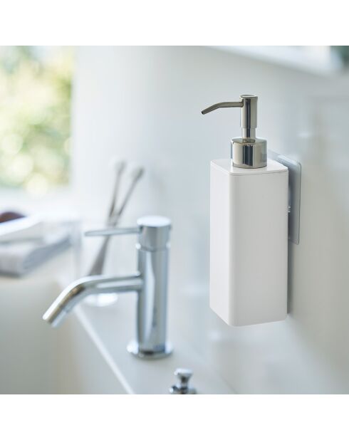 Witte zeepdispenser - 5,5x7,5x19,5 cm