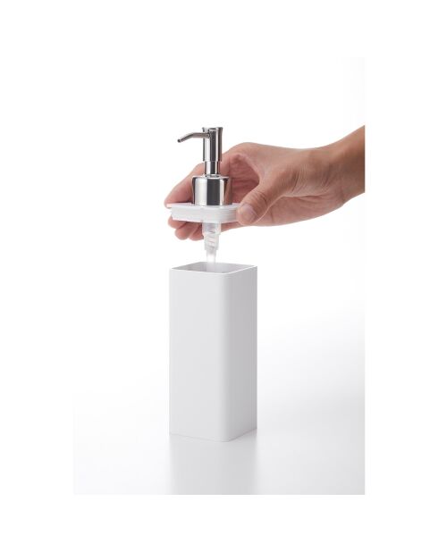 Witte zeepdispenser - 5,5x7,5x19,5 cm