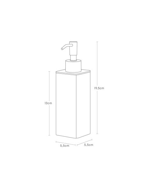 Distributeur de savon noir - 5.5x7.5x19.5 cm