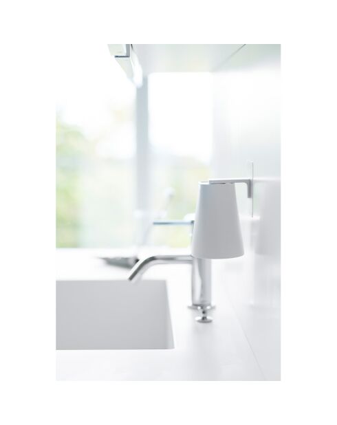 Support de verre blanc - 7x7x9.5 cm