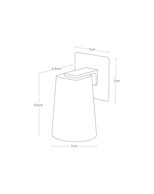 Weißer Glashalter - 7x7x9,5 cm