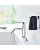 Zwarte glazen houder - 7x7x9,5 cm