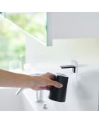 Zwarte glazen houder - 7x7x9,5 cm