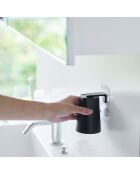 Zwarte glazen houder - 7x7x9,5 cm