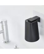 Zwarte glazen houder - 7x7x9,5 cm