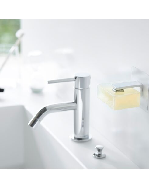 Porte-savon avec aimant blanc - 7x5.5x7 cm