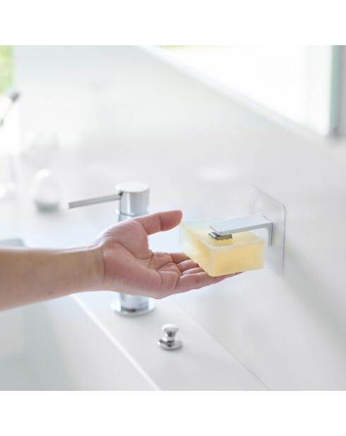 Porte-savon avec aimant blanc - 7x5.5x7 cm