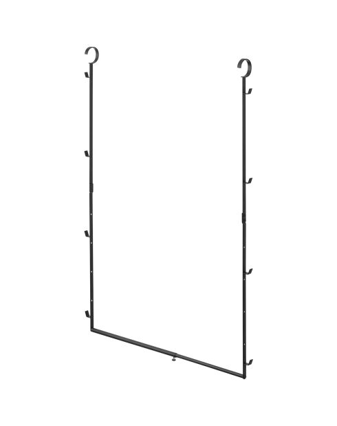 Estante de armario extensible negro de 2 niveles - 56-96 x 5,5x100 cm