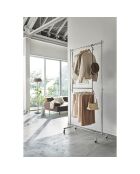 2-stöckiges, ausziehbares Schrankregal, 56 — 96 x 5,5 x 100 cm, Schwarz