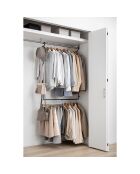 2-stöckiges, ausziehbares Schrankregal, 56 — 96 x 5,5 x 100 cm, Schwarz