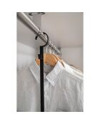 2-stöckiges, ausziehbares Schrankregal, 56 — 96 x 5,5 x 100 cm, Schwarz