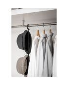 2-stöckiges, ausziehbares Schrankregal, 56 — 96 x 5,5 x 100 cm, Schwarz