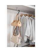 2-stöckiges, ausziehbares Schrankregal, 56 — 96 x 5,5 x 100 cm, Schwarz