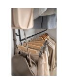 2-stöckiges, ausziehbares Schrankregal, 56 — 96 x 5,5 x 100 cm, Schwarz