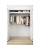 2-stöckiges, ausziehbares Schrankregal, 56 — 96 x 5,5 x 100 cm, Schwarz