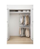 2-stöckiges, ausziehbares Schrankregal, 56 — 96 x 5,5 x 100 cm, Schwarz