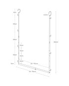 2-stöckiges, ausziehbares Schrankregal, 56 — 96 x 5,5 x 100 cm, Schwarz