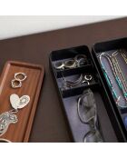 Boîte à accessoires à 3 niveaux avec couvercle noire - 24x8x11.5 cm