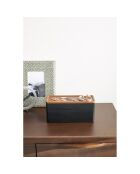 Boîte à accessoires à 3 niveaux avec couvercle noire - 24x8x11.5 cm