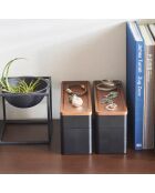 Boîte à accessoires à 3 niveaux avec couvercle noire - 24x8x11.5 cm