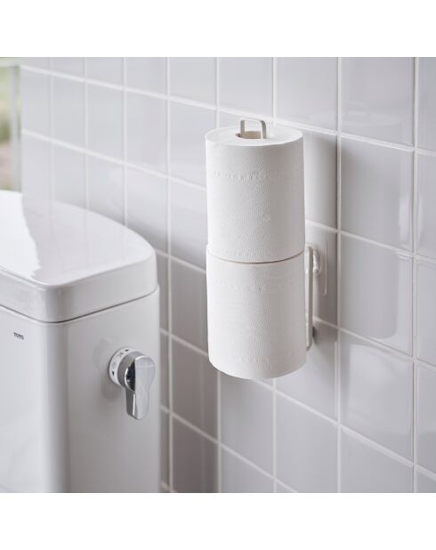 Weißer Toilettenpapierhalter - 3,7 x 7,3 x 25 cm