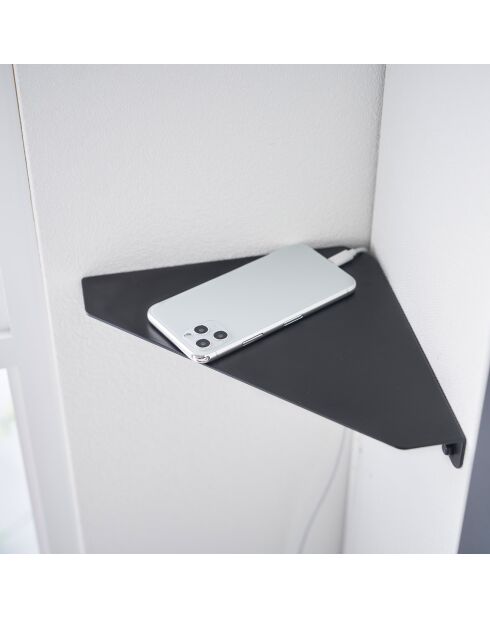 Etagère d'angle murale noire - 22x22x3.3 cm