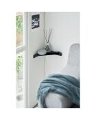 Etagère d'angle murale noire - 22x22x3.3 cm