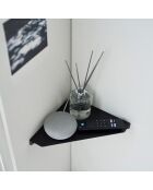 Etagère d'angle murale noire - 22x22x3.3 cm