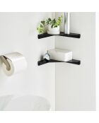 Etagère d'angle murale noire - 22x22x3.3 cm
