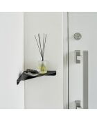 Etagère d'angle murale noire - 22x22x3.3 cm