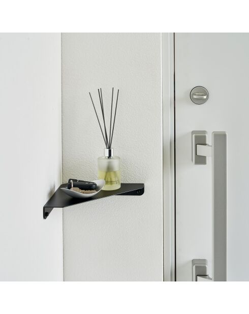 Etagère d'angle murale noire - 22x22x3.3 cm
