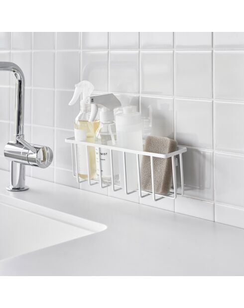 Panier multi-usage avec crochet blanc - 30.5x8.5x10 cm