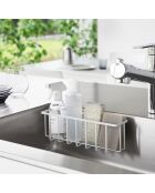 Cestino multiuso con gancio bianco - 30,5x8,5x10 cm