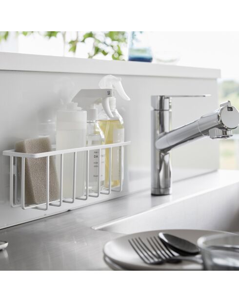 Panier multi-usage avec crochet blanc - 30.5x8.5x10 cm