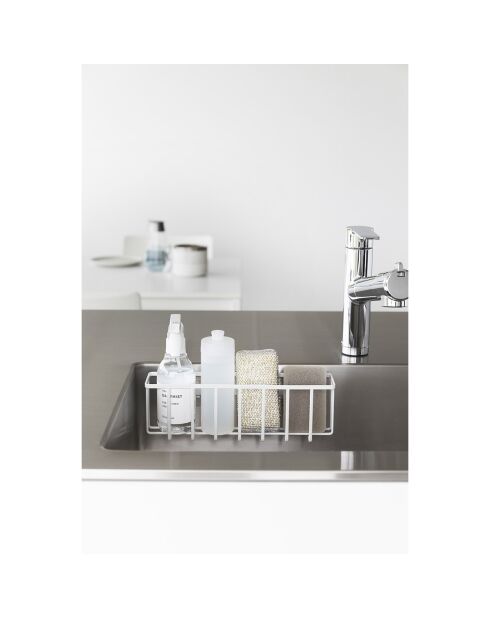 Panier multi-usage avec crochet blanc - 30.5x8.5x10 cm